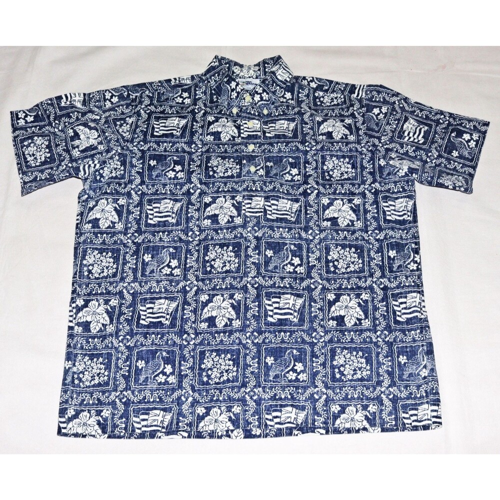 Reyn Spooner Lahaina Sailor Men's Hawaiian Aloha Popover Shirt Size Large